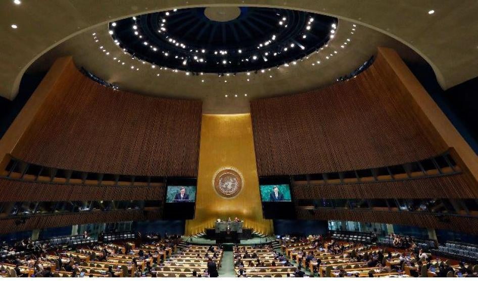 Le siège des Nations Unies à New York, photographié lors d'une session de l'Assemblée générale tenue le 1er octobre 2018.