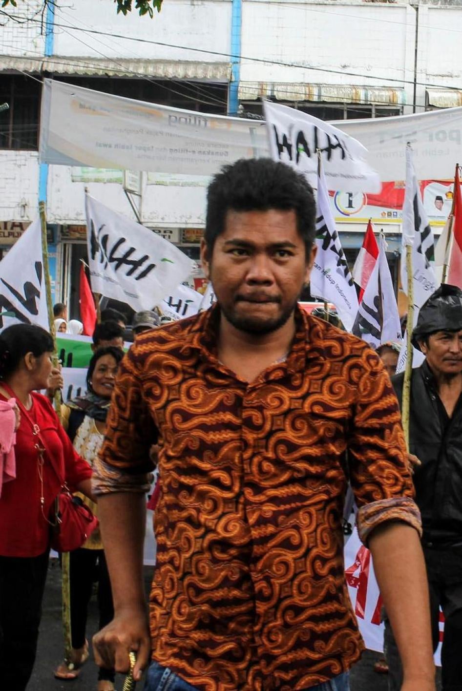 Golfrid Siregar (left),  an environmental lawyer, died on October 6, 2019 three days after his unconscious body was found in Medan, North Sumatra.  