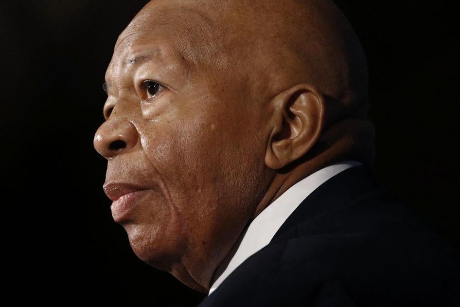 Rep. Elijah Cummings speaks during a luncheon at the National Press Club in Washington, August 7, 2019.