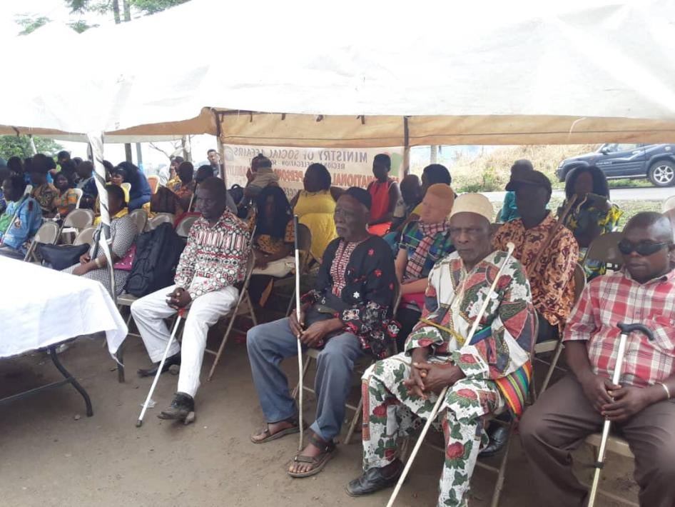 People with disabilities attend an event marking the International Day of People with disabilities, on December 3, 2019, in Buea, South-West region.