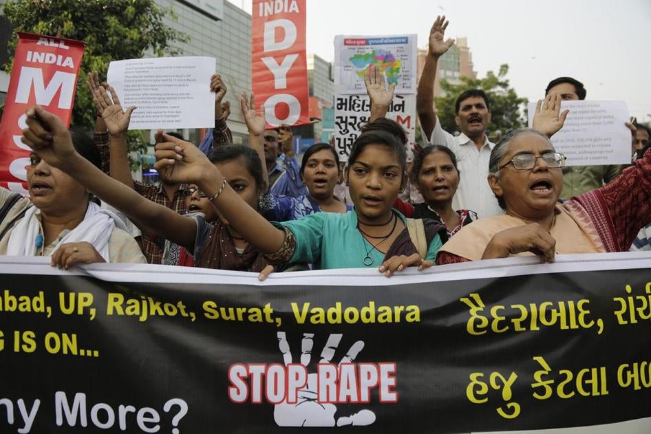People shout slogans condemning rising cases of rape and violence against women during a protest in Ahmedabad, India, December 2, 2019. 