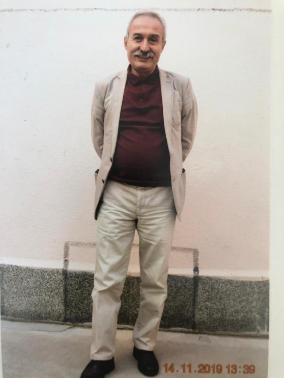 Diyarbakır Mayor Adnan Selçuk Mızraklı, photographed in prison, was dismissed on August 19, 2019, detained on October 22, and stood trial on December 25 on trumped up terrorism charges. Kayseri Bünyan Prison, November 14, 2019. 