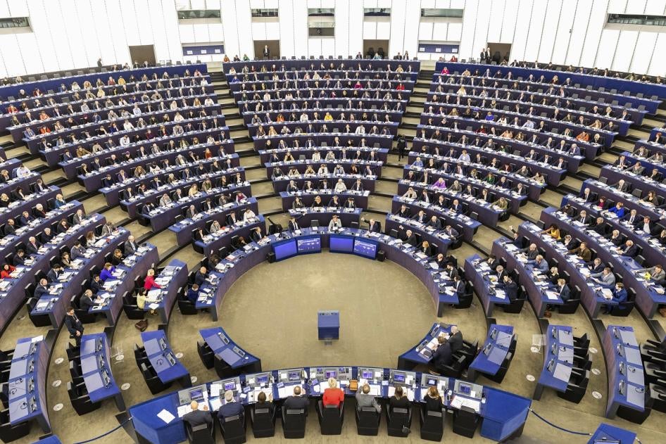 Session plénière du Parlement européen à Strasbourg, le 12 février 2020, lors de laquelle a été ratifié un accord de commerce et d’investissement entre l’UE et le Vietnam. 