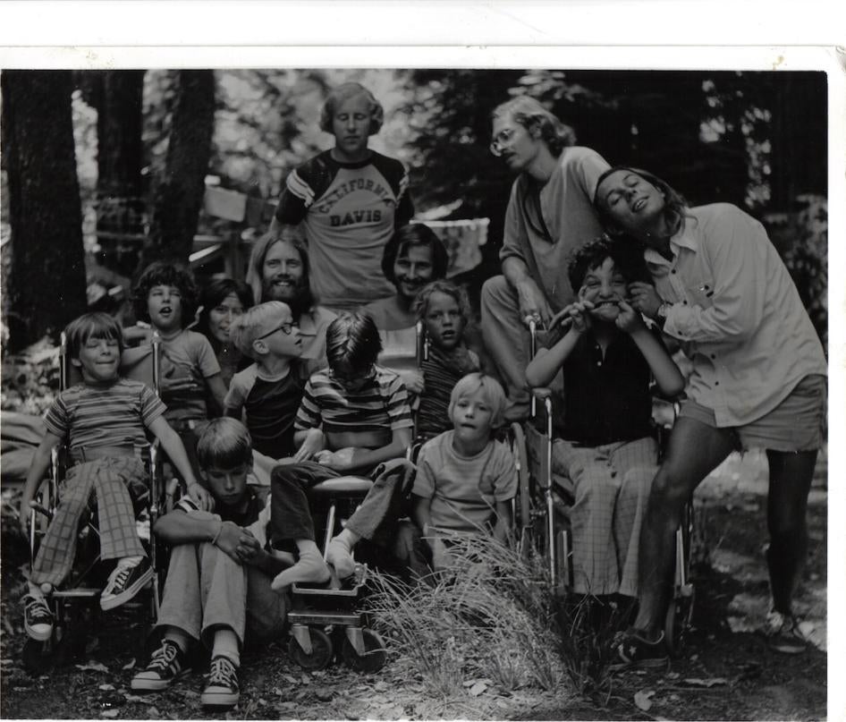 Carlos Rios, on the right and making a funny face, with his buddies at Camp Harmon in 1975.