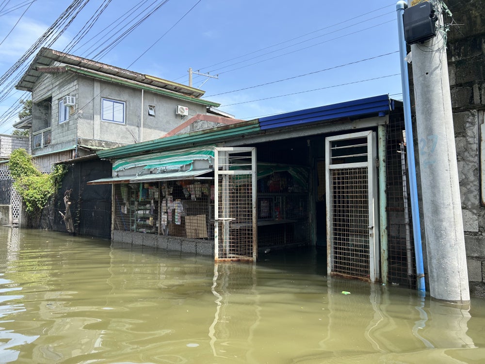 The level of the river reached 1.6m during high tide at the Pulo relocation site, July 14, 2026.