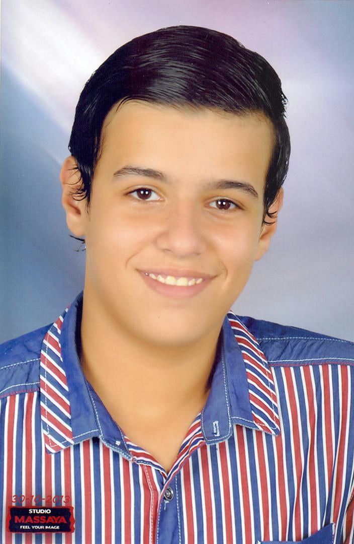 Seif al-Islam Osama, 15, was beaten and tortured by police in 2014, and sentenced by an Egyptian military court to three years in prison for allegedly violating a protest law.