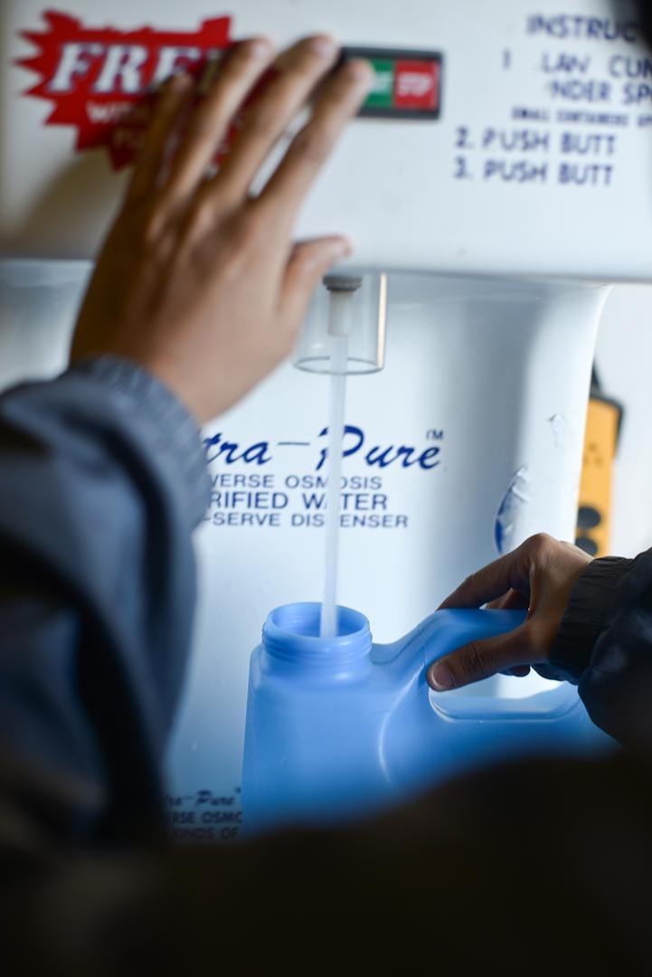 Installed in 2009, a reverse osmosis machine is the only source of clean drinking water in Neskantaga First Nation. According to government reports, the machine breaks down at least a few times a year and bottled water must be flown in for about CAD$15,00