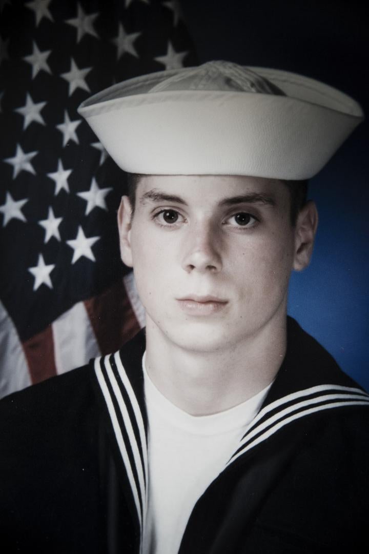 Heath Phillips as a 17-year-old Navy Seaman in 1988. He was later given an Other Than Honorable discharge after fleeing his ship to avoid his rapists, and struggled for over 20 years to get medical benefits.