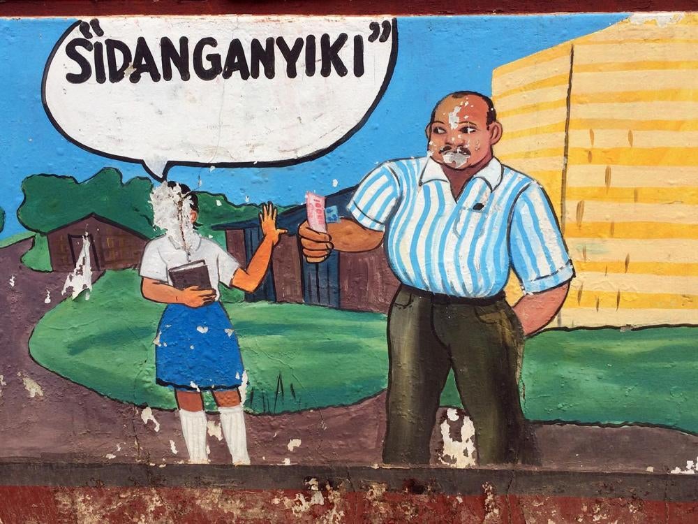 A painting outside Rafiki Social Development Organization’s office in Kahama district, Shinyanga. 
