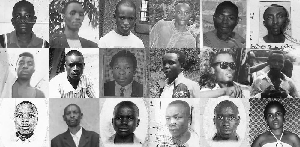 Image of men and women who were executed for petty crimes in Rwanda