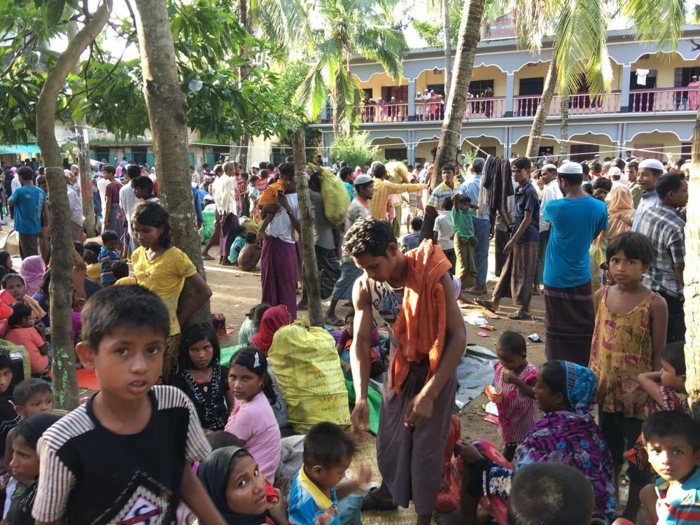 Thousands of new Rohingya arrivals in Teknaf, Bangladesh, near the border. Many said their homes were burned in the last few days. Others walked for weeks to escape.