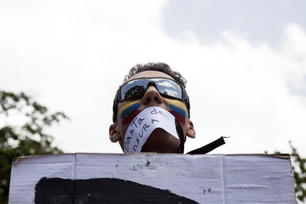 This is how some Venezuelans commemorated journalists’ day in Caracas. All pictures were taken during a demonstration in Caracas on June 27. 