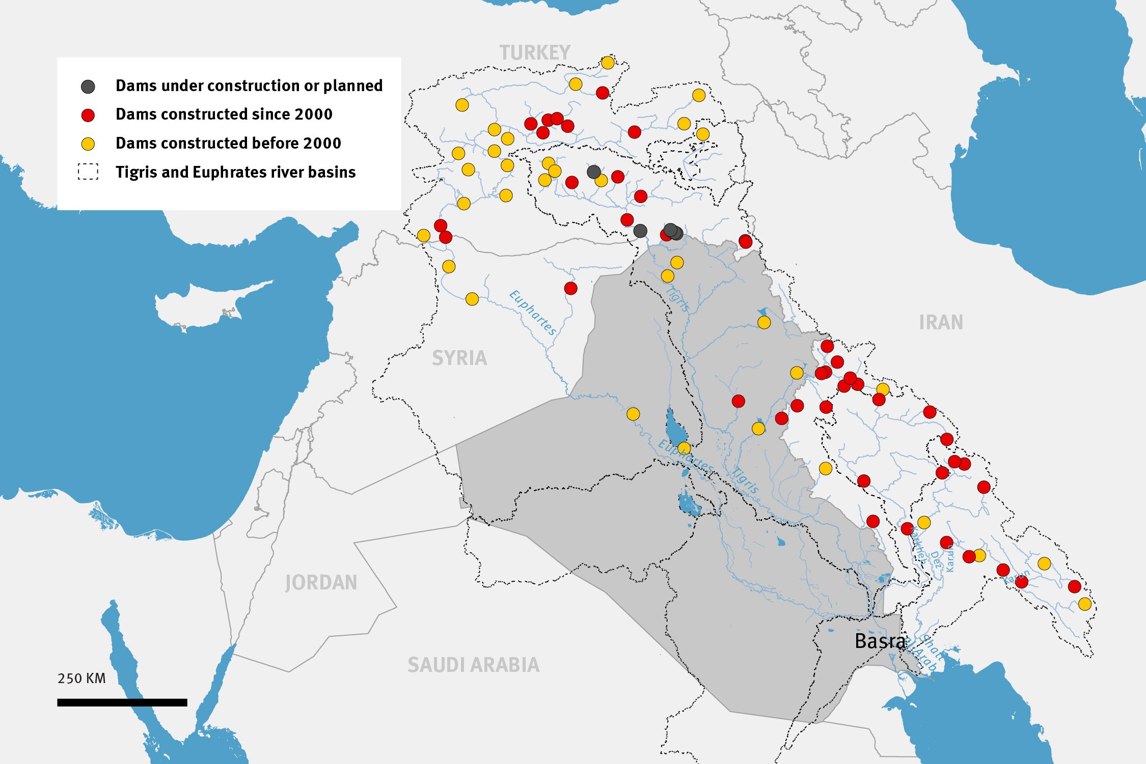 Current And Planned Damming Throughout Iran Iraq Syria And