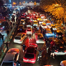 Overhead image of traffic. 