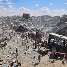 Rubble in Gaza. 