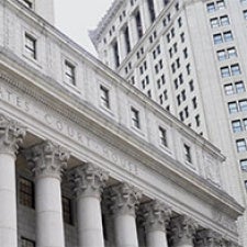 Exterior of court building. 