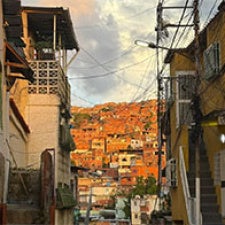 An alley overlooks neighborhood in Venezuela.