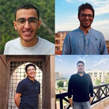 Collage of four journalists facing camera. 