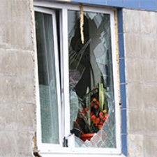 Shattered window. 