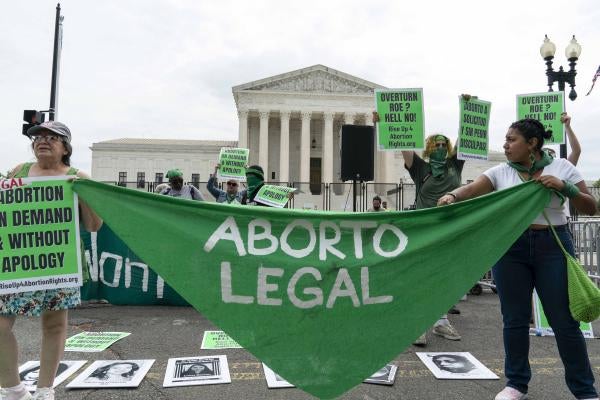 Abortion rights activists protest outside of the U.S. Supreme Court on Capitol Hill in Washington, DC, Tuesday, June 21, 2022.