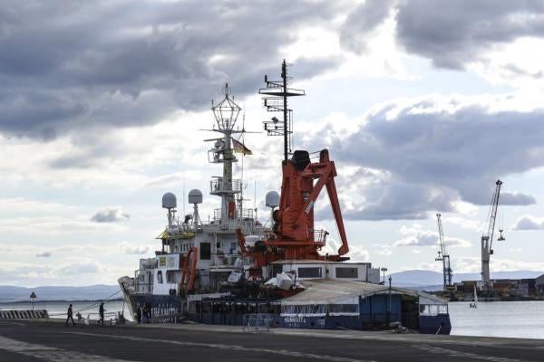 The Humanity 1 rescue ship run by the German organization SOS Humanitarian