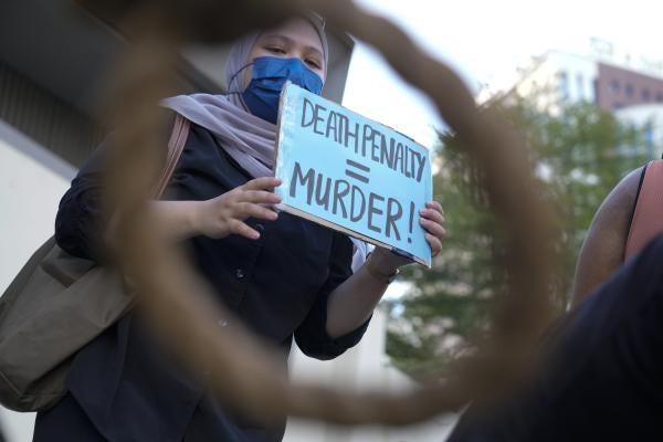 An activist during a protest against the death penalty in Kuala Lumpur, Malaysia.