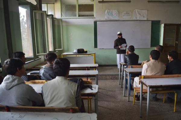 Schoolboys in a classroom