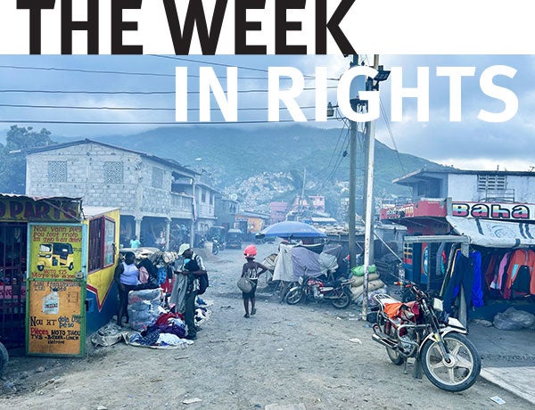 A narrow street in Haiti. 