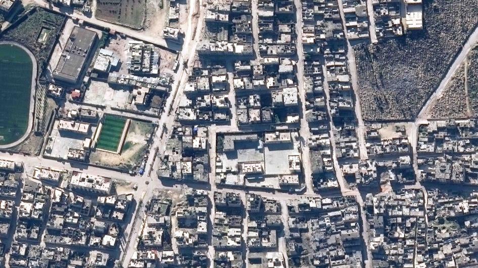 A satellite image of Maaret al Numan