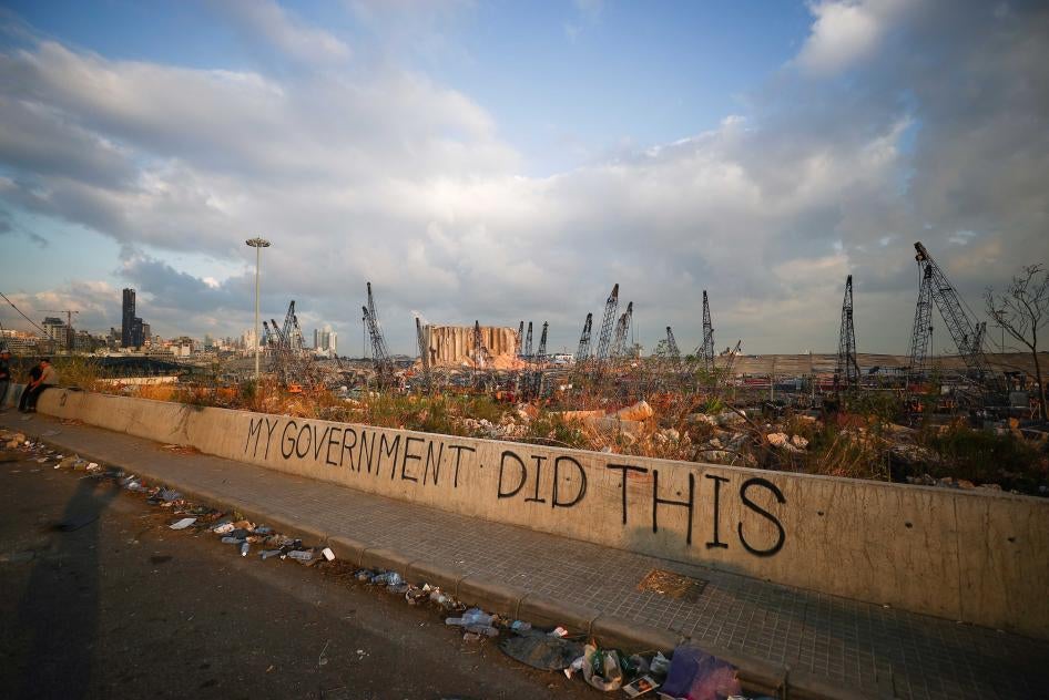 Graffiti on a wall that reads "My Government Did This"