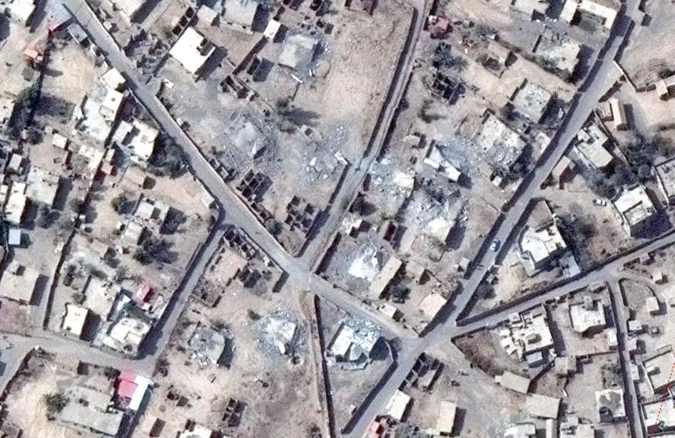 Satellite image recorded on September 23, 2016, before home demolitions in al-Aithah village, outside Tikrit, Iraq.