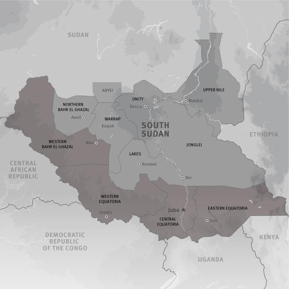 Map of South Sudan 