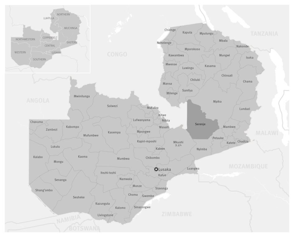 Zambia Distance Chart