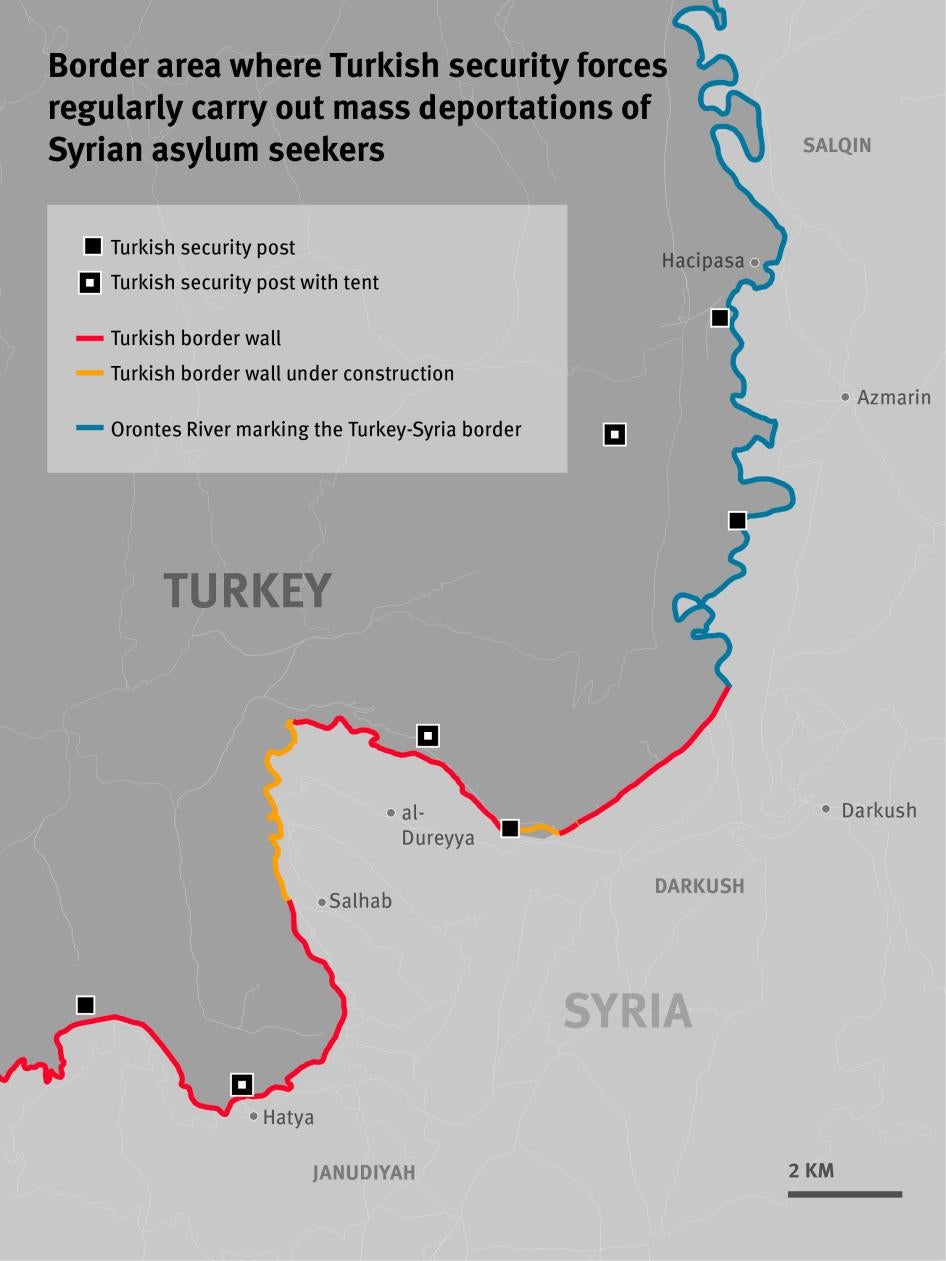 Border area where Turkish security forces regularly carry out mass deportations of Syrian asylum seekers.