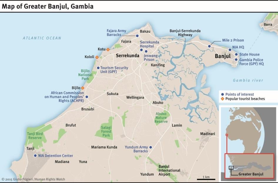 Map of Banjul,Gambia