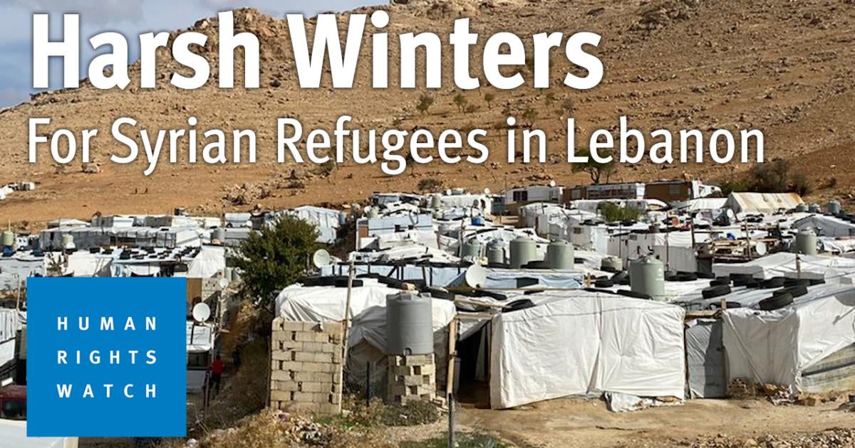Lebanon: Harsh Winters for Syrian Refugees in Arsal