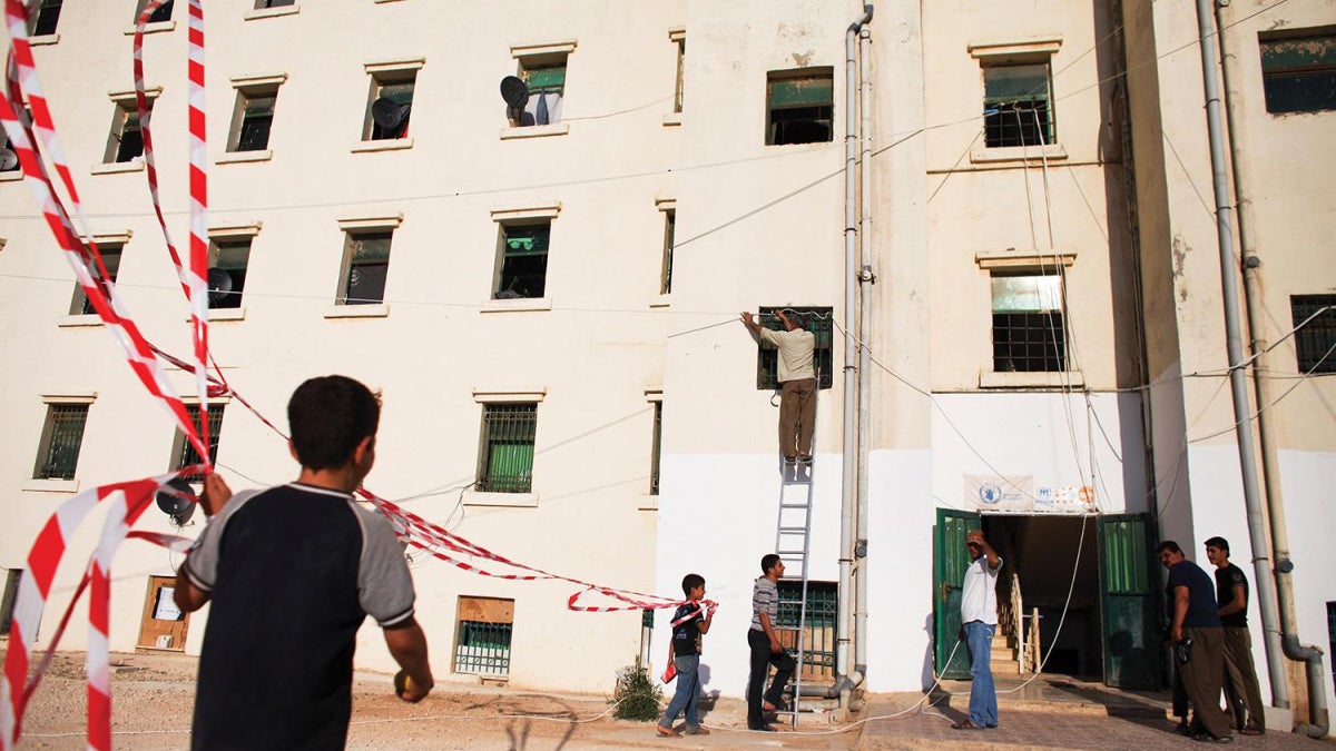 Refugees at the Cyber City refugee camp near Ramtha, Jordan, July 21, 2012.
