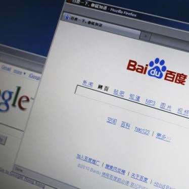 The homepages of Baidu and Google.