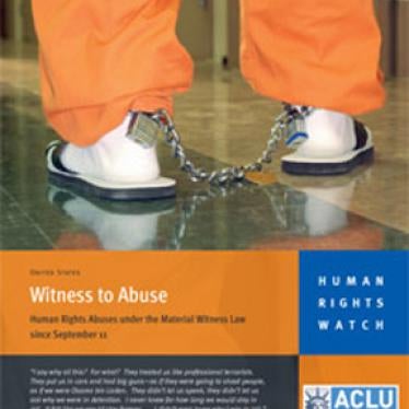 Us Misuse Of The Material Witness Statute Human Rights Watch