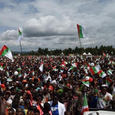 A rally on the first day of the ruling party’s campaign in Bugendana, Burundi, on April 27, 2020.
