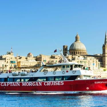 The Europa II, a tourist ferry sets sail from Marsamxett Harbour, Valletta, Malta.