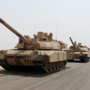 French-made Leclerc tanks of the Saudi-led coalition are deployed on the outskirts of the Yemeni port city of Aden during a military operation, August 3, 2015.