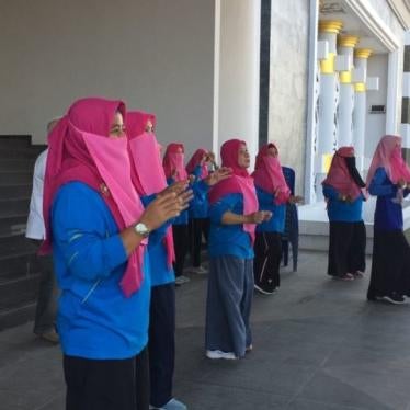 On July 3, for the first time, dozens of female civil servants participated in their weekly morning assembly wearing niqabs.