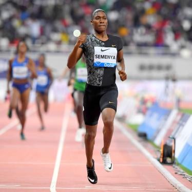 Caster Semnya wins the women's 800m during the IAAF Doha Diamond League 2019 at Khalifa International Stadium in Doha, Qatar, May 3, 2019.