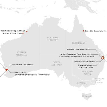 Map of Australian correctional facilities