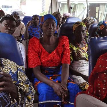 Family members of the kidnapped Nigerian Chibok girls, Nigeria, October 18, 2016.