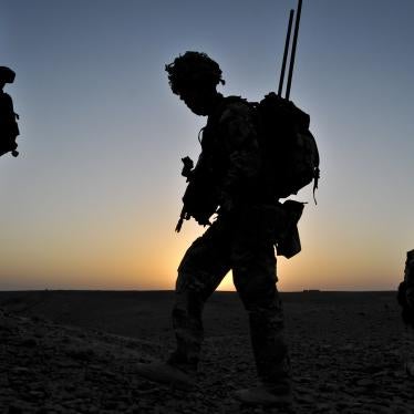 British troops conduct a dawn foot patrol in Helmand Province, Afghanistan, May 10, 2013.
