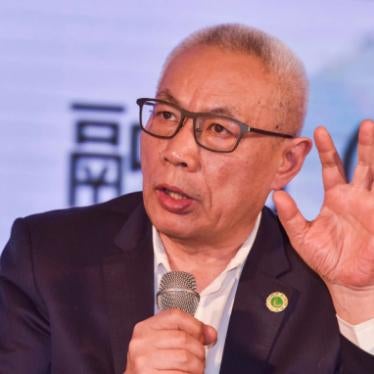 Ren Zhiqiang, former Chairman of Huayuan Property Co., Ltd., attends the founding ceremony of the Sichuan Project Center of the Alashan SEE Ecological Association in Chengdu city, southwest China's Sichuan province, 25 April 2018. 