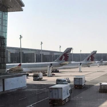 Airplanes are seen parked at the Hamad International Airport in Doha, Qatar, June 16, 2017. 