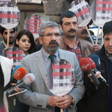 Tahir Elçi, the president of Diyarbakir Bar Association and human rights lawyer, speaks to the media shortly before being shot dead in Diyarbakir, Turkey November 28, 2015  (IHA agency via AP)   
